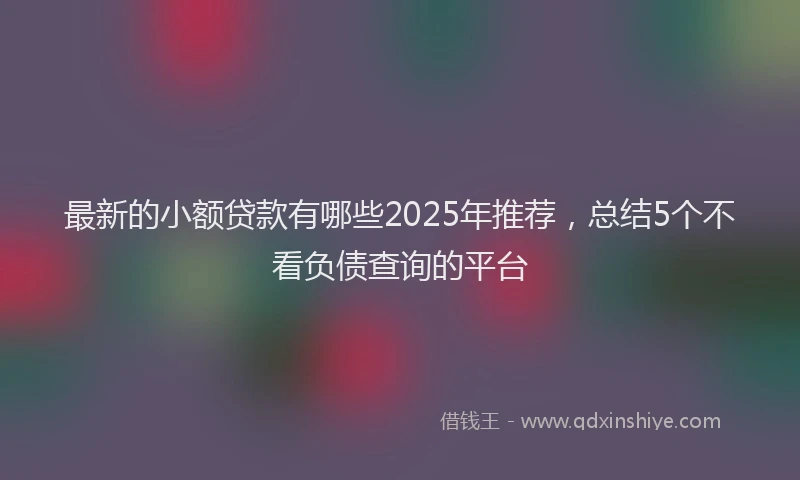 最新的小额贷款有哪些2025年推荐，总结5个不看负债查询的平台