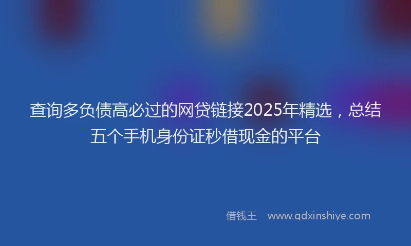 查询多负债高必过的网贷链接2025年精选，总结五个手机身份证秒借现金的平台