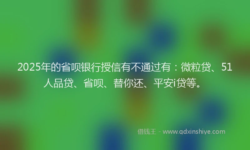 2025年的省呗银行授信有不通过有：微粒贷、51人品贷、省呗、替你还、平安i贷等。