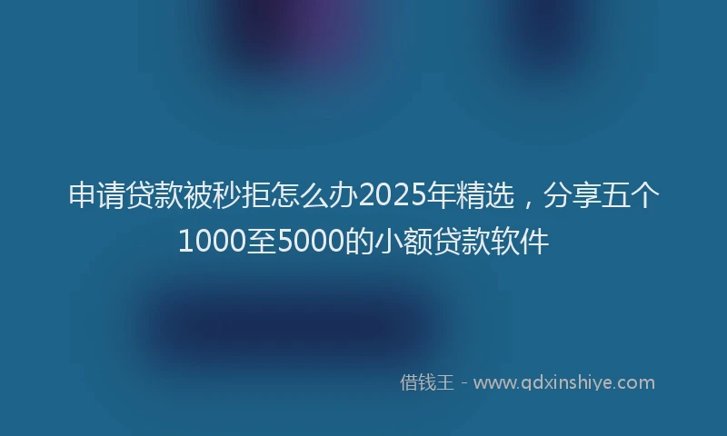 申请贷款被秒拒怎么办2025年精选，分享五个1000至5000的小额贷款软件