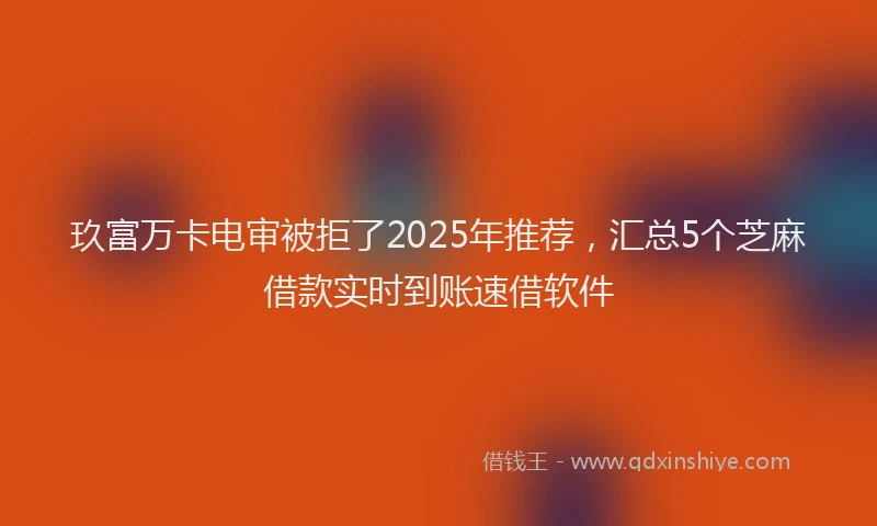 玖富万卡电审被拒了2025年推荐，汇总5个芝麻借款实时到账速借软件