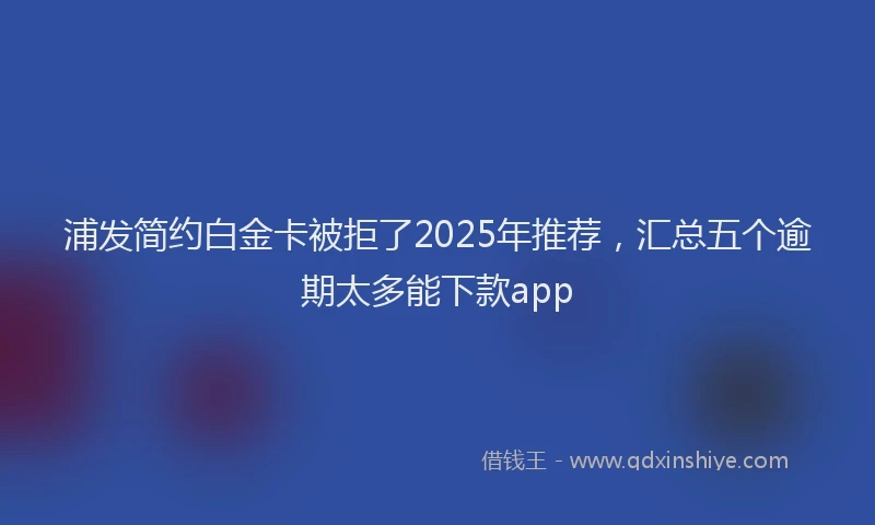 浦发简约白金卡被拒了2025年推荐，汇总五个逾期太多能下款app