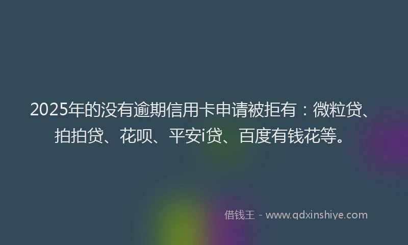2025年的没有逾期信用卡申请被拒有：微粒贷、拍拍贷、花呗、平安i贷、百度有钱花等。