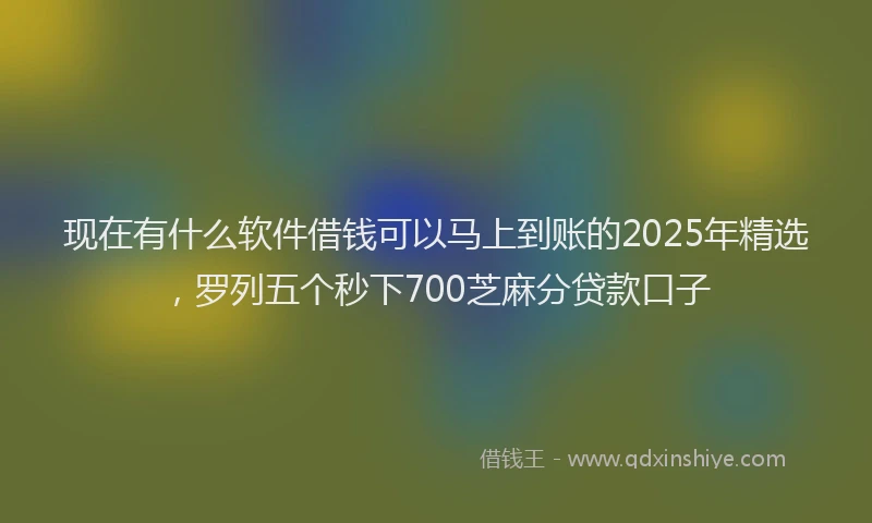 现在有什么软件借钱可以马上到账的2025年精选，罗列五个秒下700芝麻分贷款口子