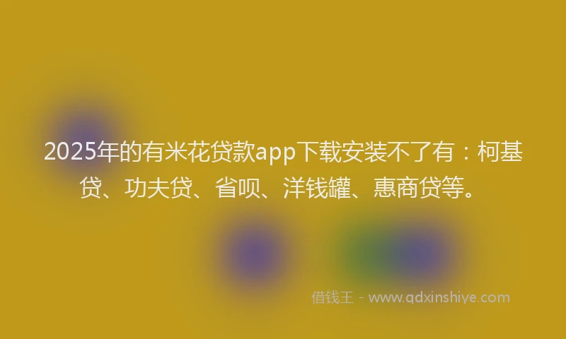 2025年的有米花贷款app下载安装不了有：柯基贷、功夫贷、省呗、洋钱罐、惠商贷等。