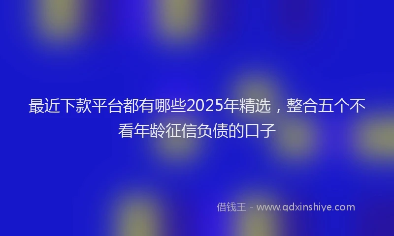 最近下款平台都有哪些2025年精选，整合五个不看年龄征信负债的口子