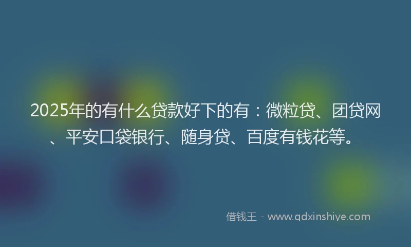 2025年的有什么贷款好下的有：微粒贷、团贷网、平安口袋银行、随身贷、百度有钱花等。