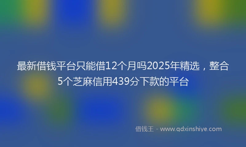 最新借钱平台只能借12个月吗2025年精选，整合5个芝麻信用439分下款的平台