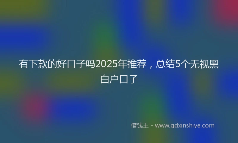 有下款的好口子吗2025年推荐，总结5个无视黑白户口子