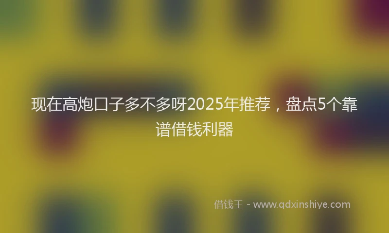 现在高炮口子多不多呀2025年推荐，盘点5个靠谱借钱利器