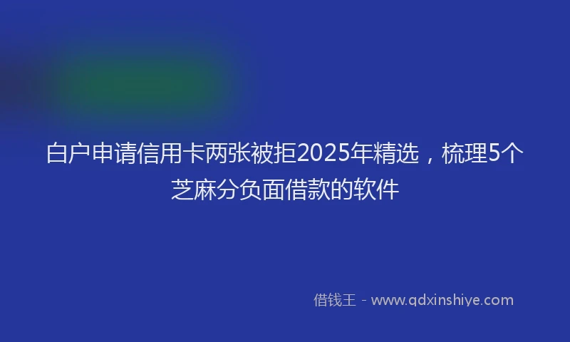 白户申请信用卡两张被拒2025年精选，梳理5个芝麻分负面借款的软件