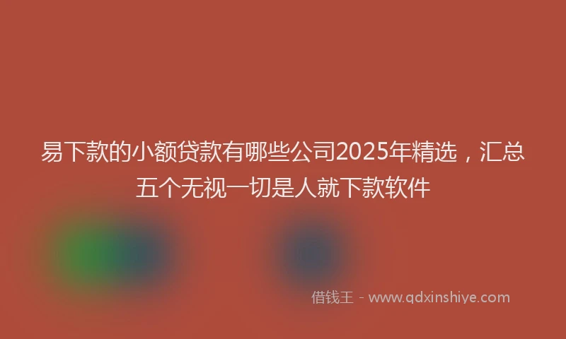 易下款的小额贷款有哪些公司2025年精选，汇总五个无视一切是人就下款软件