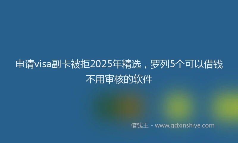 申请visa副卡被拒2025年精选，罗列5个可以借钱不用审核的软件