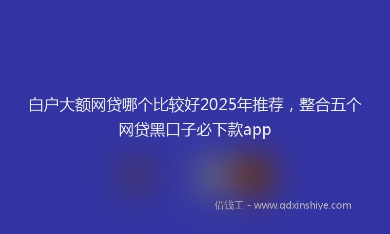 白户大额网贷哪个比较好2025年推荐，整合五个网贷黑口子必下款app