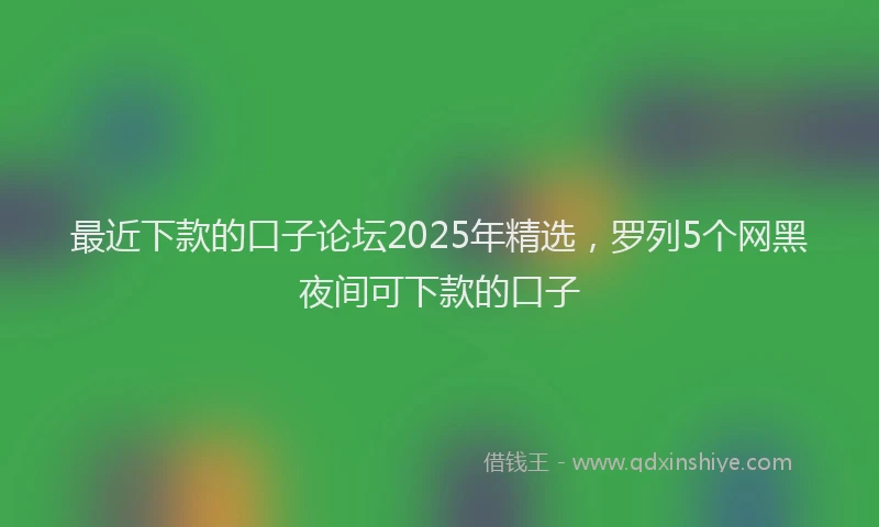 最近下款的口子论坛2025年精选，罗列5个网黑夜间可下款的口子