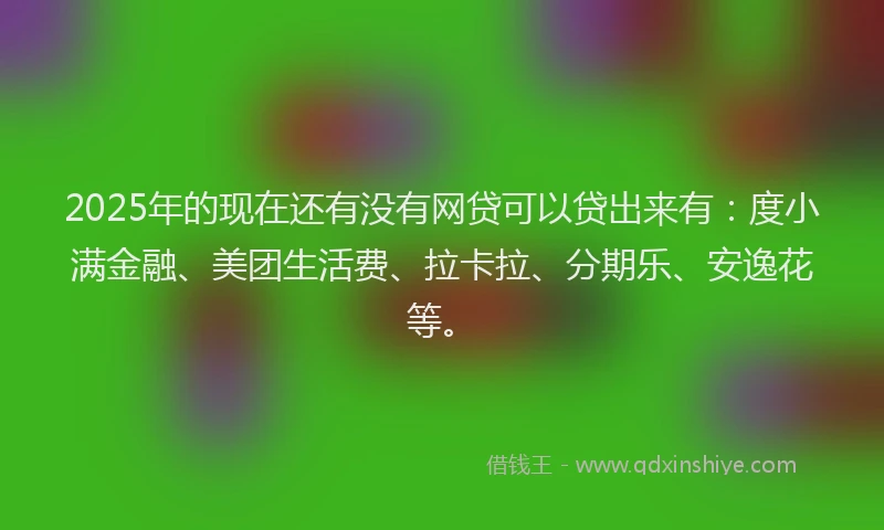 2025年的现在还有没有网贷可以贷出来有：度小满金融、美团生活费、拉卡拉、分期乐、安逸花等。