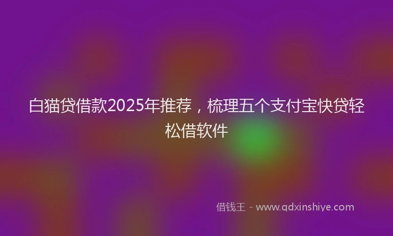 白猫贷借款2025年推荐，梳理五个支付宝快贷轻松借软件