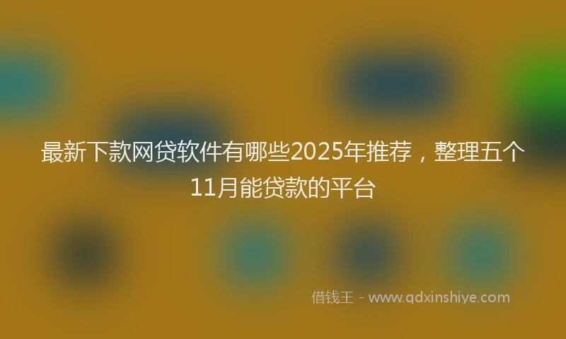 最新下款网贷软件有哪些2025年推荐，整理五个11月能贷款的平台
