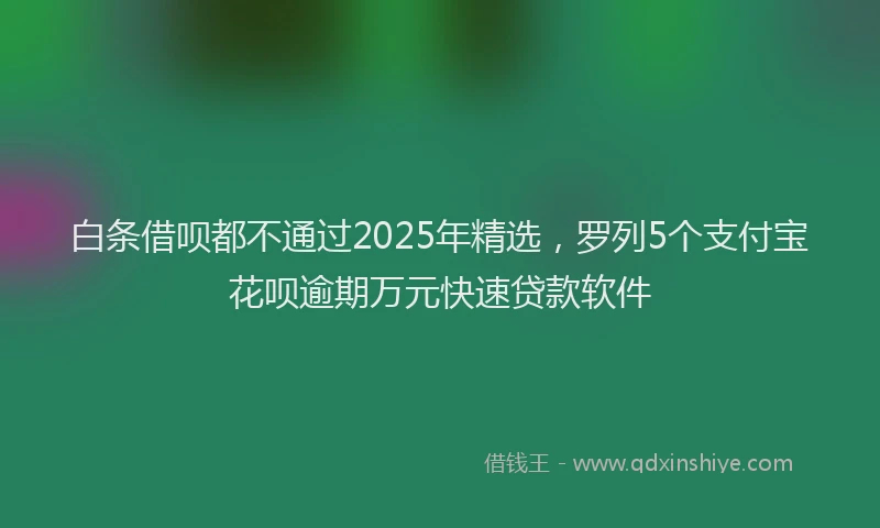 白条借呗都不通过2025年精选，罗列5个支付宝花呗逾期万元快速贷款软件
