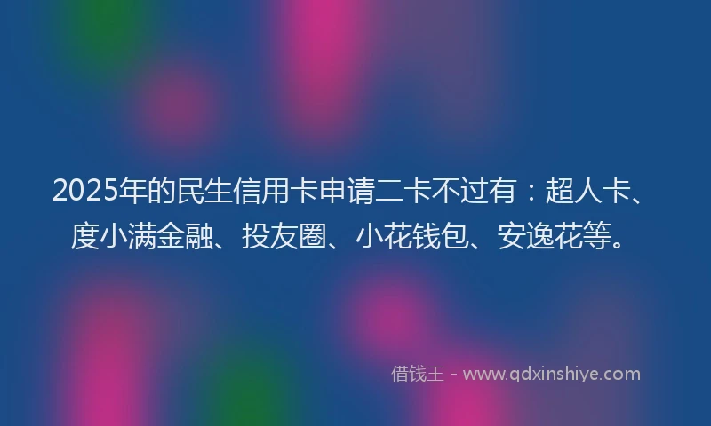 2025年的民生信用卡申请二卡不过有：超人卡、度小满金融、投友圈、小花钱包、安逸花等。