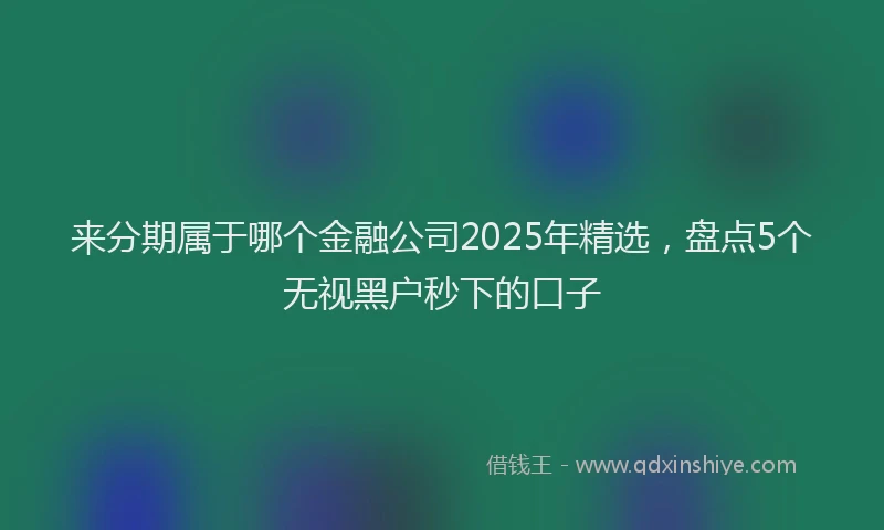 来分期属于哪个金融公司2025年精选，盘点5个无视黑户秒下的口子