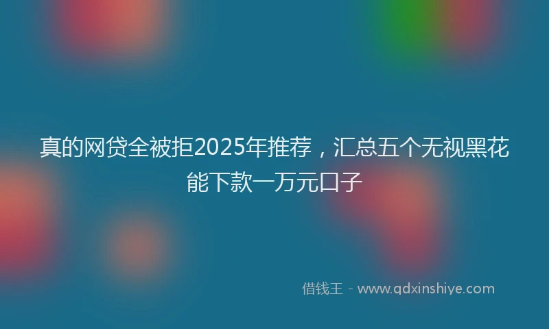真的网贷全被拒2025年推荐，汇总五个无视黑花能下款一万元口子