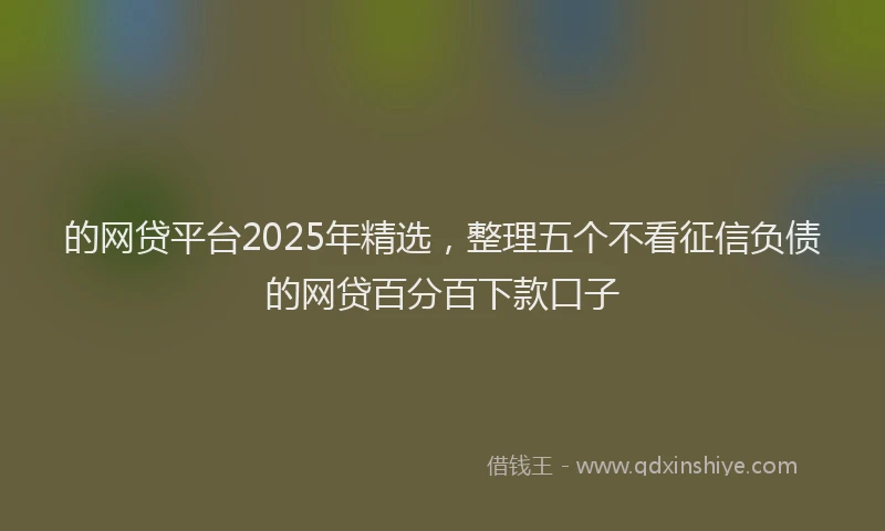 的网贷平台2025年精选，整理五个不看征信负债的网贷百分百下款口子