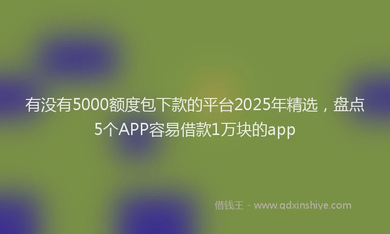 有没有5000额度包下款的平台2025年精选，盘点5个APP容易借款1万块的app