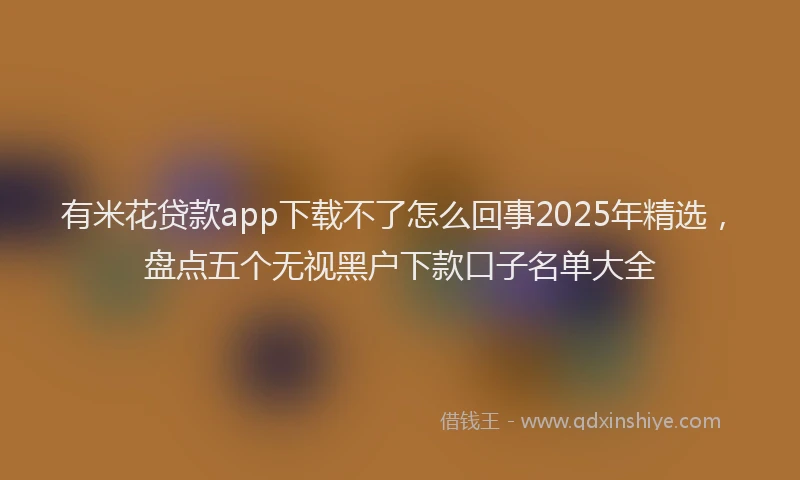 有米花贷款app下载不了怎么回事2025年精选，盘点五个无视黑户下款口子名单大全