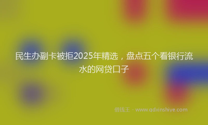 民生办副卡被拒2025年精选，盘点五个看银行流水的网贷口子