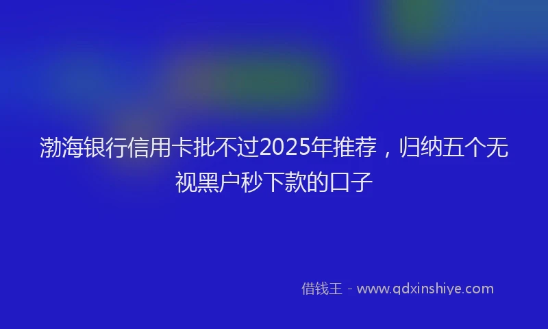 渤海银行信用卡批不过2025年推荐，归纳五个无视黑户秒下款的口子