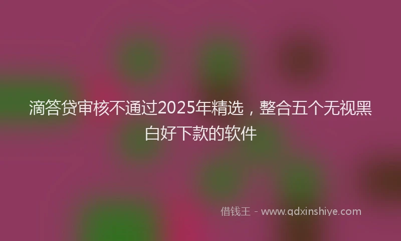 滴答贷审核不通过2025年精选，整合五个无视黑白好下款的软件