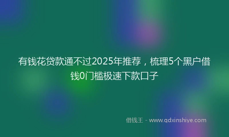有钱花贷款通不过2025年推荐，梳理5个黑户借钱0门槛极速下款口子