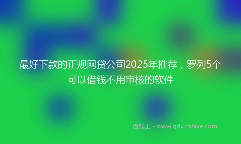 最好下款的正规网贷公司2025年推荐，罗列5个可以借钱不用审核的软件