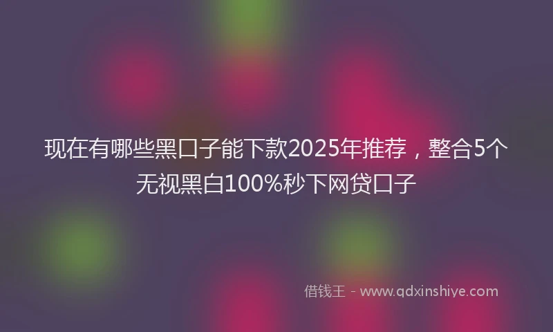 现在有哪些黑口子能下款2025年推荐，整合5个无视黑白100%秒下网贷口子