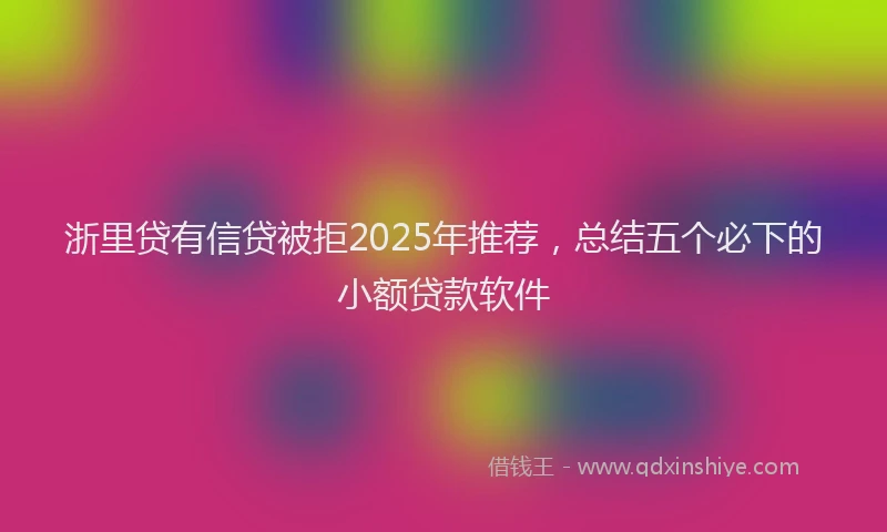 浙里贷有信贷被拒2025年推荐，总结五个必下的小额贷款软件