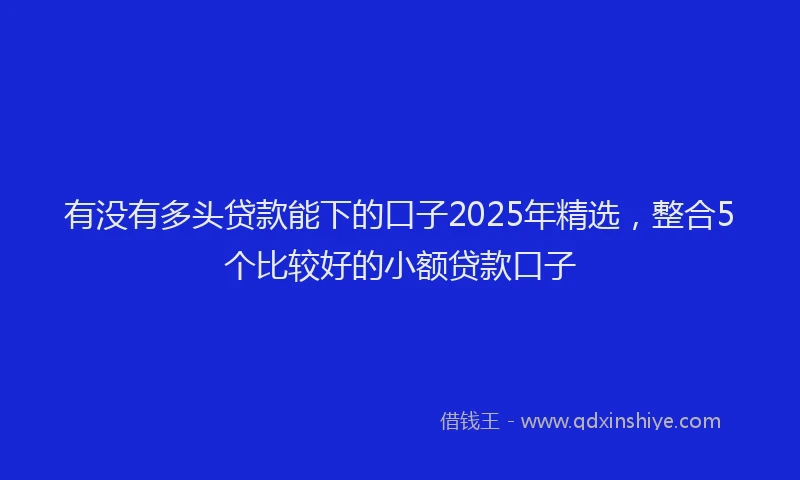 有没有多头贷款能下的口子2025年精选，整合5个比较好的小额贷款口子