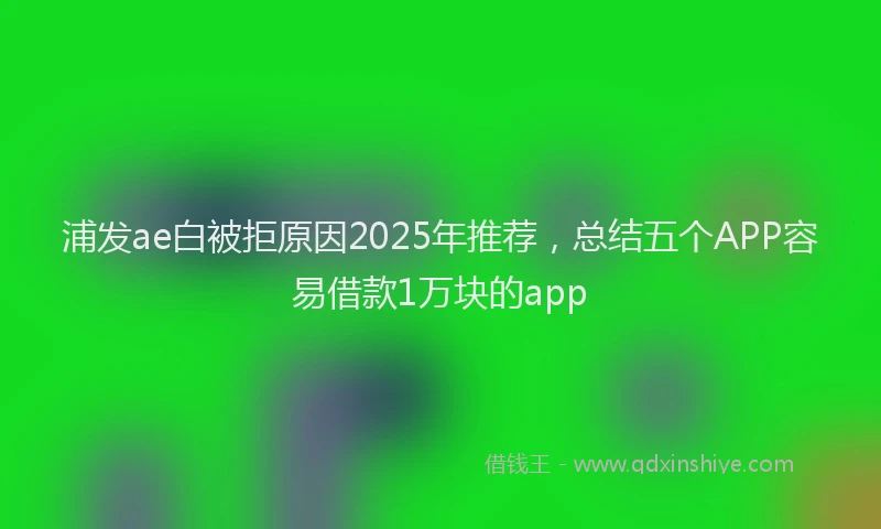浦发ae白被拒原因2025年推荐，总结五个APP容易借款1万块的app