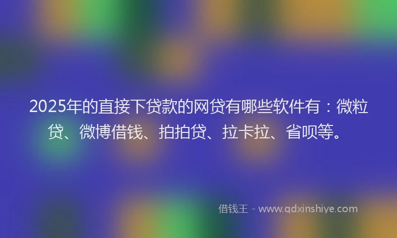 2025年的直接下贷款的网贷有哪些软件有：微粒贷、微博借钱、拍拍贷、拉卡拉、省呗等。