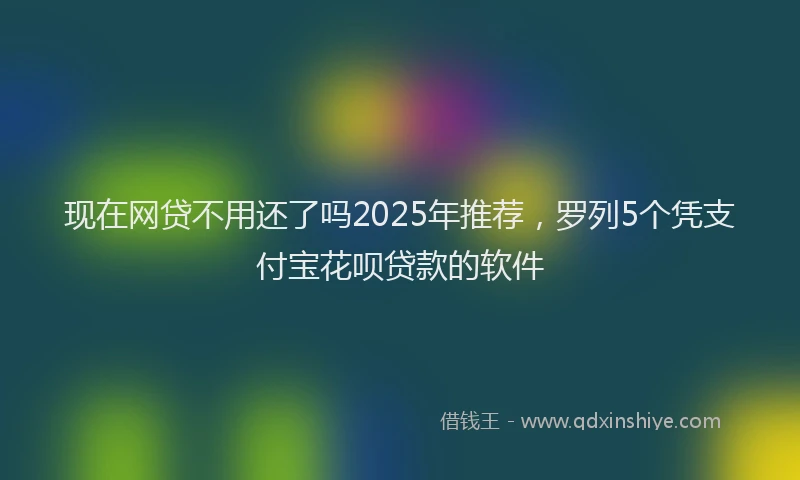 现在网贷不用还了吗2025年推荐，罗列5个凭支付宝花呗贷款的软件