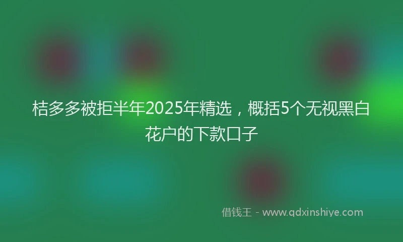 桔多多被拒半年2025年精选，概括5个无视黑白花户的下款口子