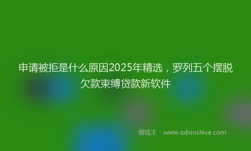 申请被拒是什么原因2025年精选，罗列五个摆脱欠款束缚贷款新软件