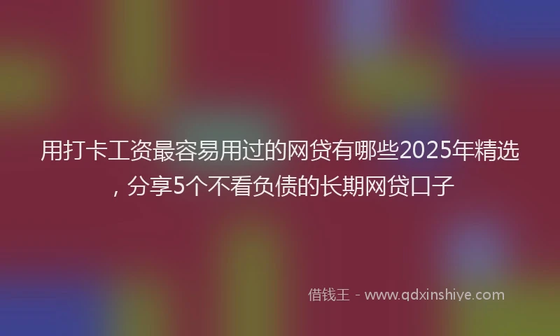 用打卡工资最容易用过的网贷有哪些2025年精选，分享5个不看负债的长期网贷口子