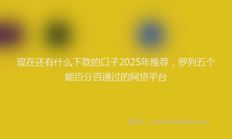 现在还有什么下款的口子2025年推荐，罗列五个能百分百通过的网贷平台