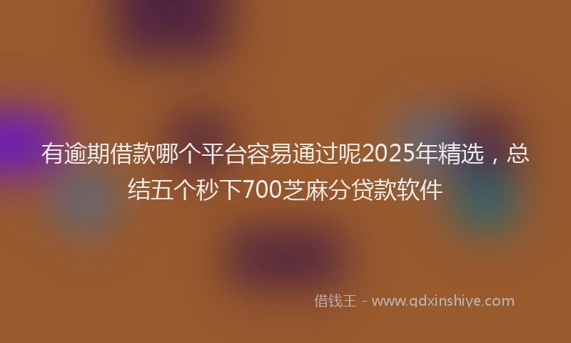 有逾期借款哪个平台容易通过呢2025年精选，总结五个秒下700芝麻分贷款软件