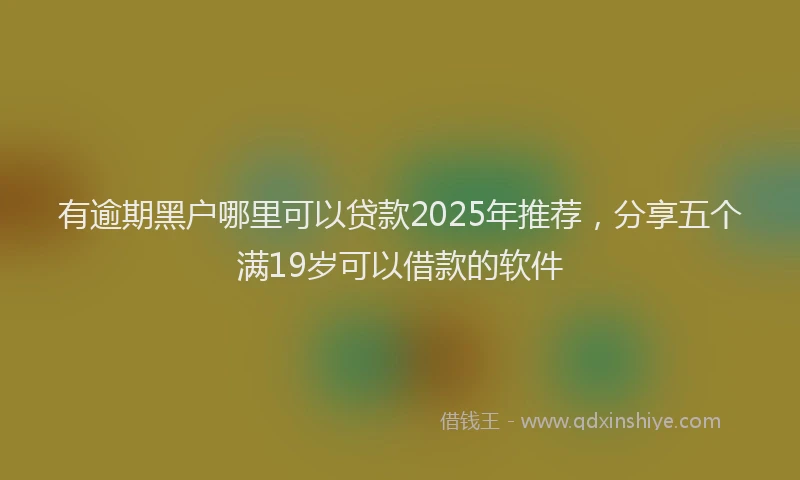 有逾期黑户哪里可以贷款2025年推荐，分享五个满19岁可以借款的软件