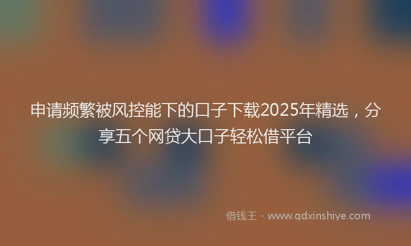 申请频繁被风控能下的口子下载2025年精选，分享五个网贷大口子轻松借平台