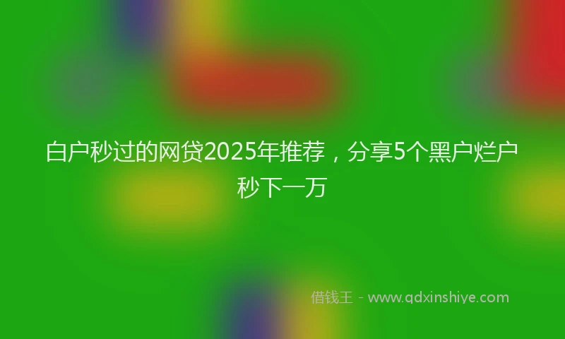 白户秒过的网贷2025年推荐，分享5个黑户烂户秒下一万