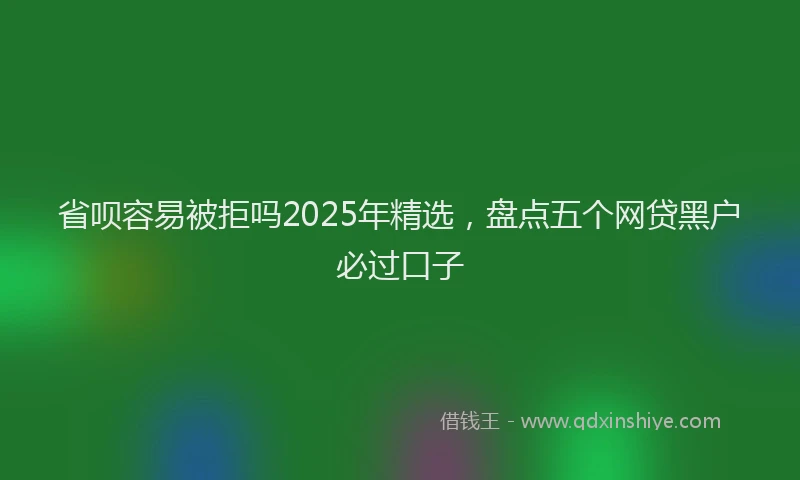 省呗容易被拒吗2025年精选，盘点五个网贷黑户必过口子