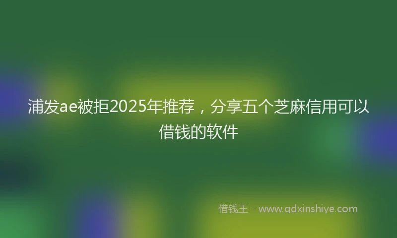 浦发ae被拒2025年推荐，分享五个芝麻信用可以借钱的软件